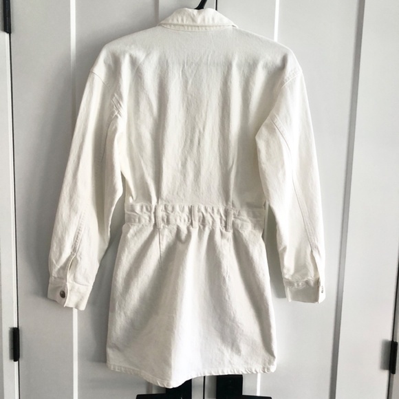 Zara, White, Denim, Dress, Size XS, Snap Up, Long Sleeve, New With Tags - Picture 2 of 16